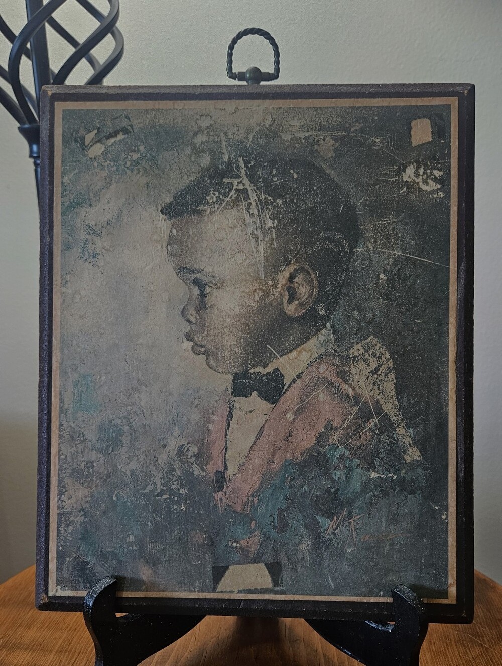Maxine Runci Lithograph, A Portrait Of An African American Boy Circa 1989